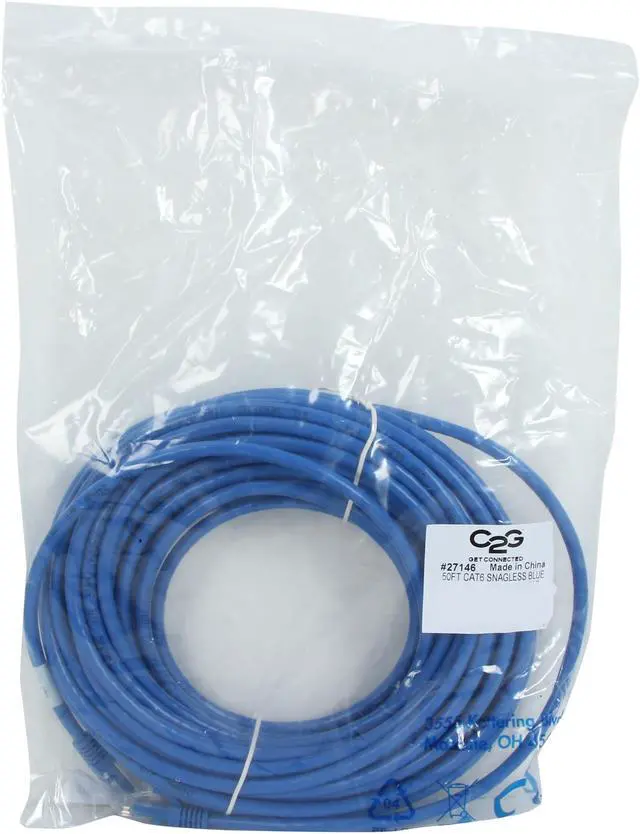 Alt view image 3 of 3 - C2G 27146 Cat6 Cable - Snagless Unshielded Ethernet Network Patch Cable, Blue (50 Feet, 15.24 Meters)