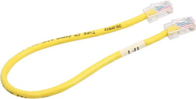 Alt view image 2 of 3 - C2G 25623 Cat5e Cable - Non-Booted Unshielded Ethernet Network Patch Cable, Yellow (1 Foot, 0.30 Meters)