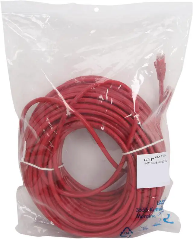 Alt view image 3 of 3 - C2G 27187 Cat6 Cable - Snagless Unshielded Ethernet Network Patch Cable, Red (100 Feet, 30.48 Meters)