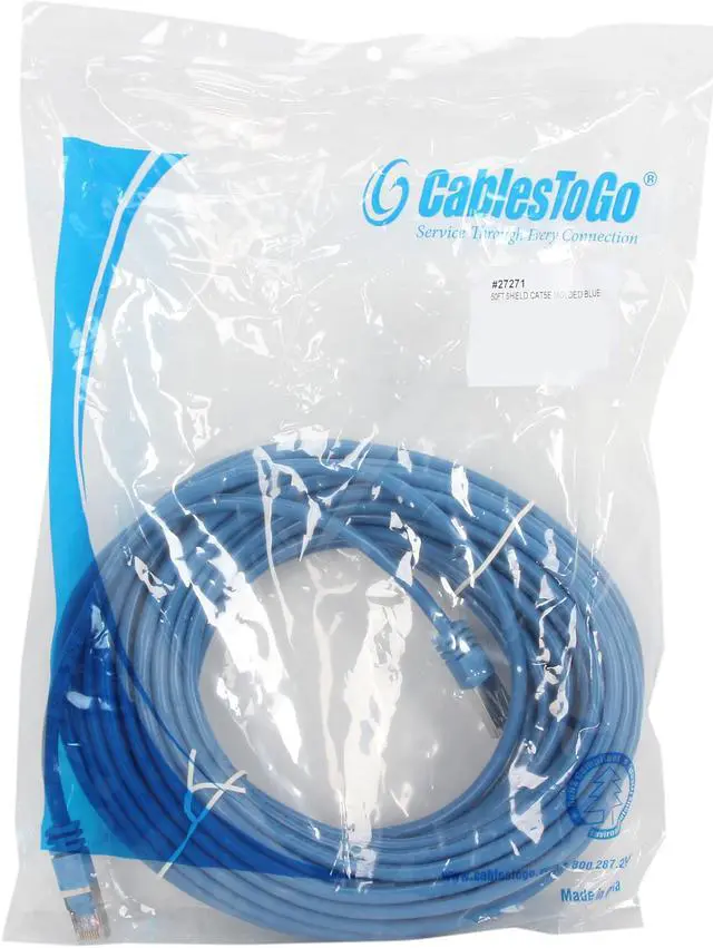 Alt view image 3 of 3 - C2G 27271 Cat5e Cable - Snagless Shielded Ethernet Network Patch Cable, Blue (50 Feet, 15.24 Meters)
