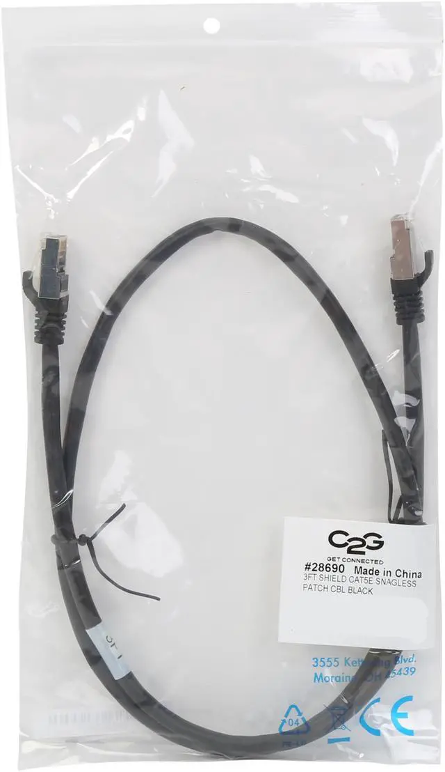 Alt view image 3 of 3 - C2G 28690 Cat5e Cable - Snagless Shielded Ethernet Network Patch Cable, Black (3 Feet, 0.91 Meters)