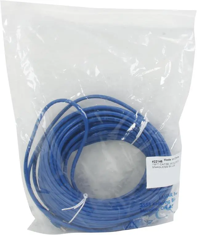 Alt view image 3 of 3 - C2G 22146 Cat5e Cable - Snagless Unshielded Ethernet Network Patch Cable, Blue (75 Feet, 22.86 Meters)