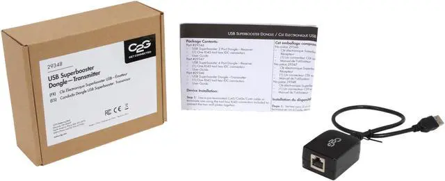 Alt view image 5 of 5 - C2G 29348 USB 1.1 over Cat5 Superbooster Extender Dongle Transmitter, Black