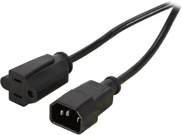 Main image of C2G 03132 18 AWG Monitor Power Adapter Cord - IEC320C14 to NEMA 5-15R, TAA Compliant, Black (3 Feet, 0.91 Meters)