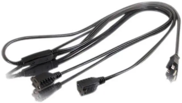 Alt view image 3 of 3 - C2G 29807 16 AWG 1-to-2 Power Cord Splitter - 1 NEMA 5-15P to 2 NEMA 5-15R, TAA Compliant, Black (6 Feet, 1.82 Meters)