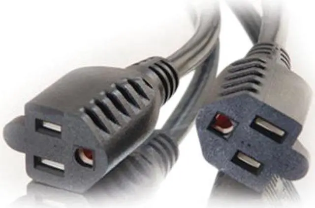 Main image of C2G 29807 16 AWG 1-to-2 Power Cord Splitter - 1 NEMA 5-15P to 2 NEMA 5-15R, TAA Compliant, Black (6 Feet, 1.82 Meters)