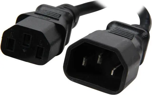 Main image of C2G 53407 18 AWG Computer Power Extension Cord - IEC320C14 to IEC320C13, TAA Compliant, Black (12 Feet, 3.65 Meters)