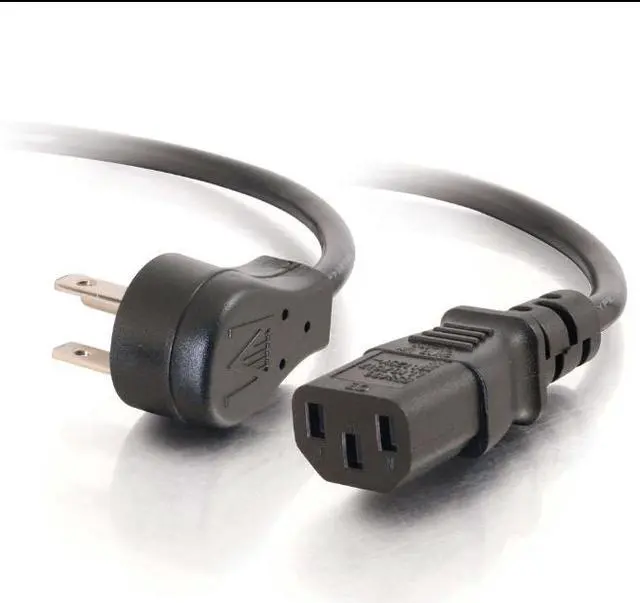 Alt view image 2 of 2 - C2G 27900 18 AWG Universal Flat Panel TV Power Cord - NEMA 5-15P to IEC320C13, TAA Compliant, Black (1.5 Feet, 0.45 Meters)