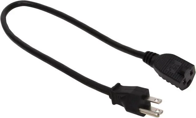 Alt view image 2 of 3 - C2G 29929 16 AWG Outlet Saver Power Extension Cord (NEMA 5-15P to NEMA 5-15R) TAA Compliant, Black (2 Feet, 0.60 Meters)