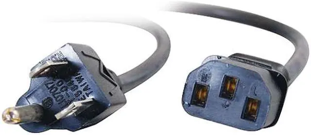Alt view image 2 of 5 - C2G 03133 18 AWG Shielded Universal Power Cord - NEMA 5-15P to IEC320C13, TAA Compliant, Black (6 Feet, 1.82 Meters)