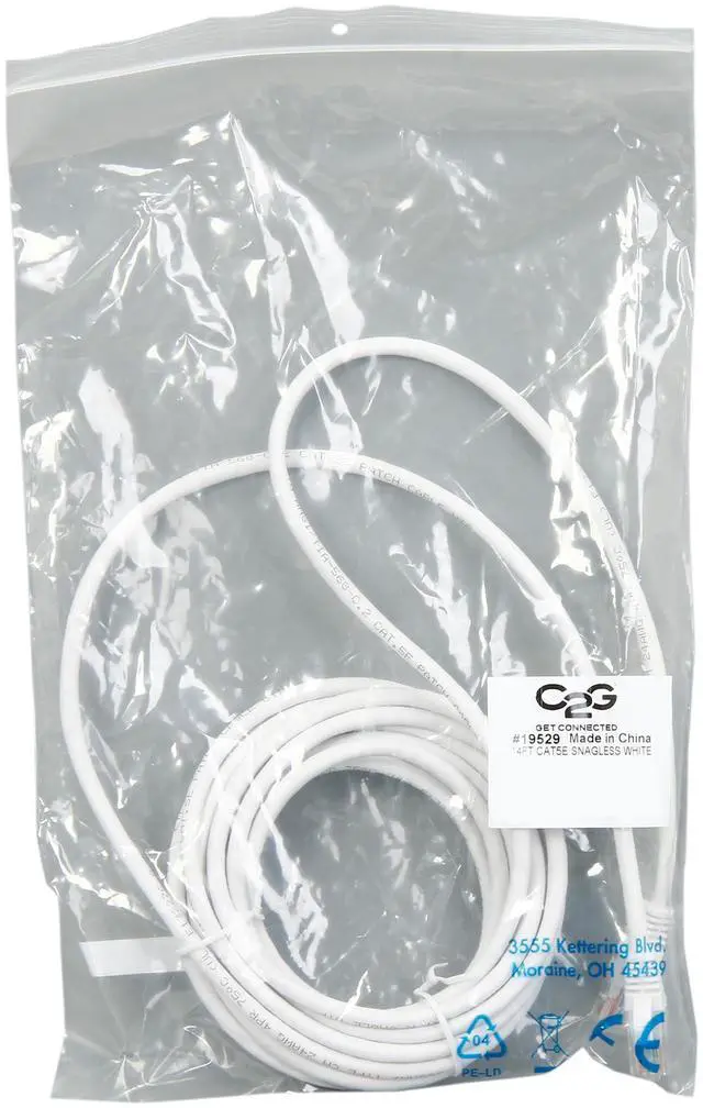 Alt view image 3 of 3 - C2G 19529 Cat5e Cable - Snagless Unshielded Ethernet Network Patch Cable, White (14 Feet, 4.26 Meters)