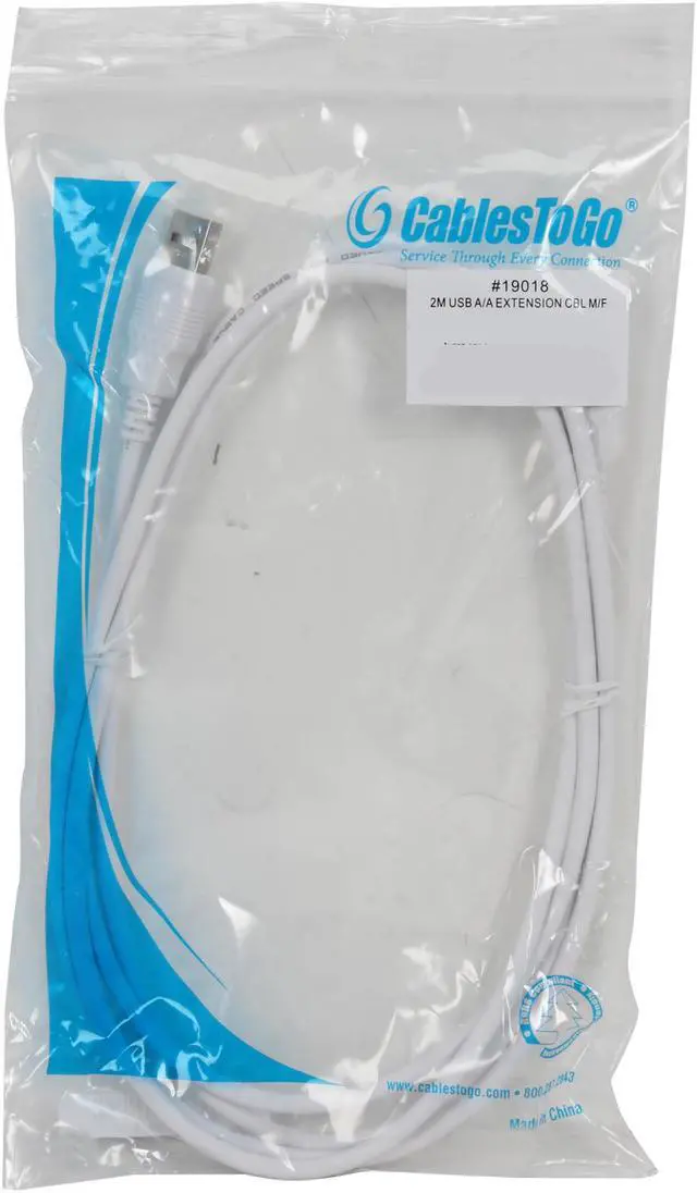 Alt view image 3 of 3 - C2G 19018 USB Extension Cable - USB 2.0 A Male to A Female Extension Cable, White (6.6 Feet, 2 Meters)