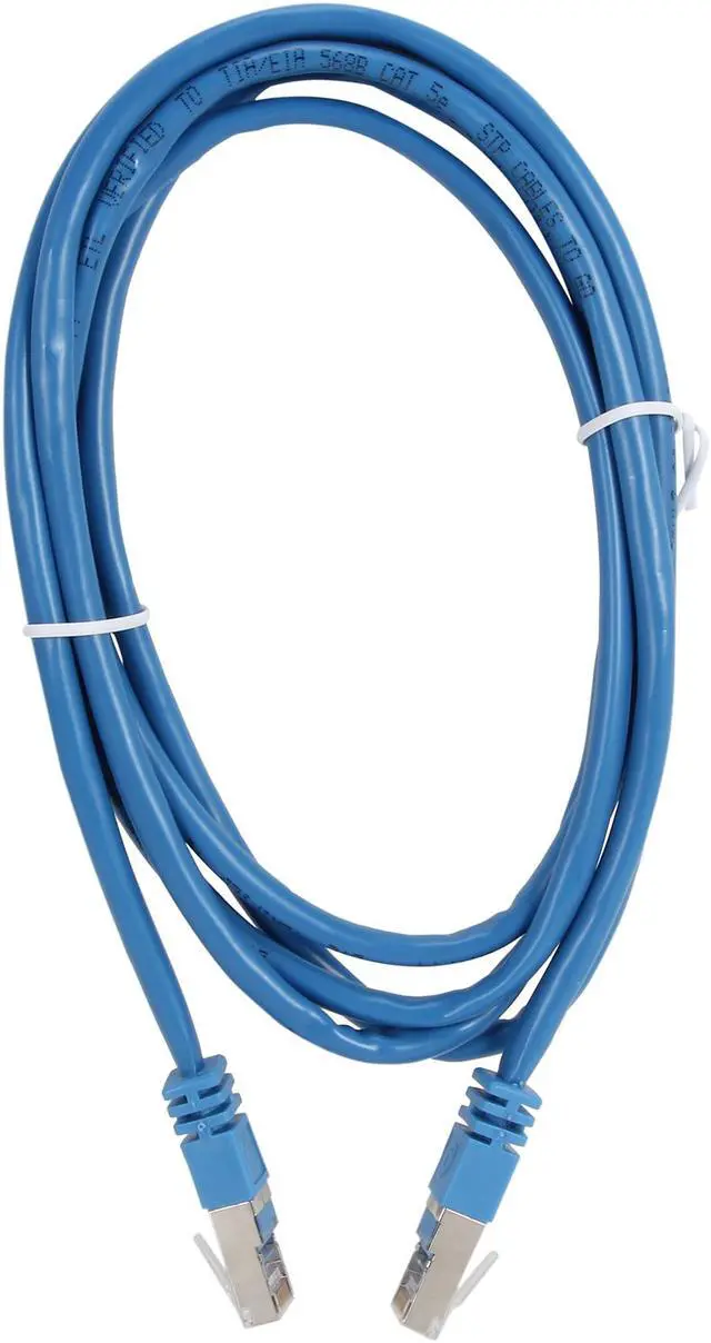 Alt view image 2 of 3 - C2G 27251 7 ft. Cat 5E Blue Shielded Shielded Cat5E Molded Patch Cable