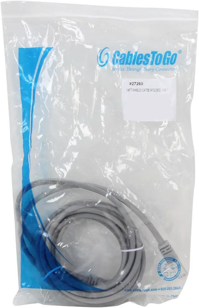 Alt view image 3 of 3 - C2G 27260 Cat5e Cable - Snagless Shielded Ethernet Network Patch Cable, Gray (14 Feet, 4.26 Meters)