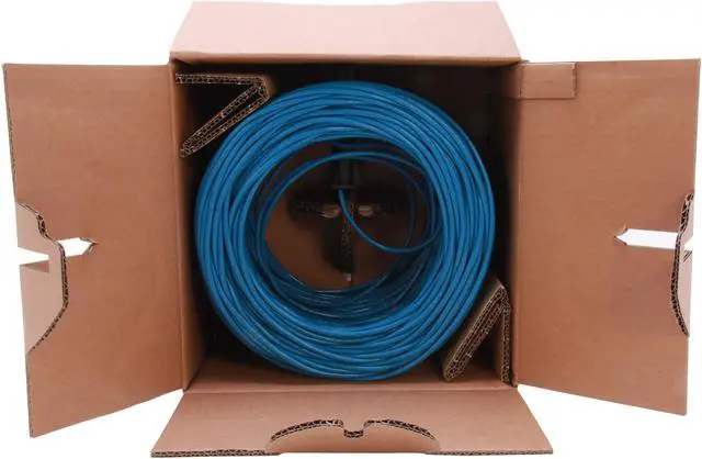 Alt view image 3 of 3 - C2G 27351 500 ft. Cat 5E Blue 350 MHz Solid PVC CMR-Rated Cable