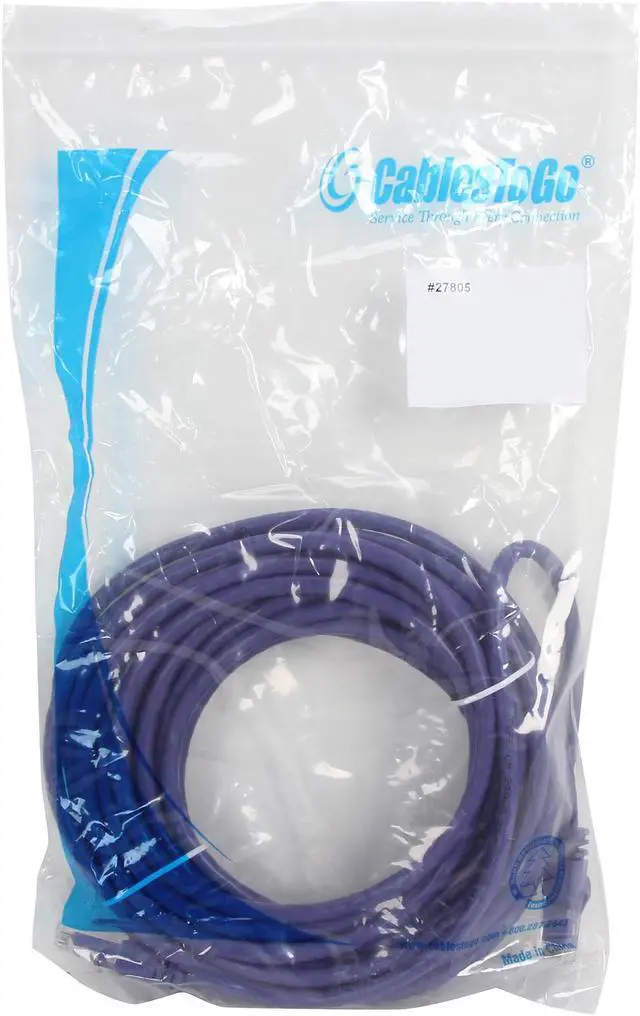 Alt view image 3 of 3 - C2G 27805 Cat6 Cable - Snagless Unshielded Ethernet Network Patch Cable, Purple (25 Feet, 7.62 Meters)