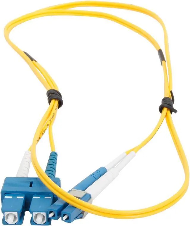 Alt view image 2 of 3 - C2G 29190 OS2 Fiber Optic Cable - LC-SC 9/125 Duplex Single-Mode PVC Fiber Cable, Yellow (3.3 Feet, 1 Meter)
