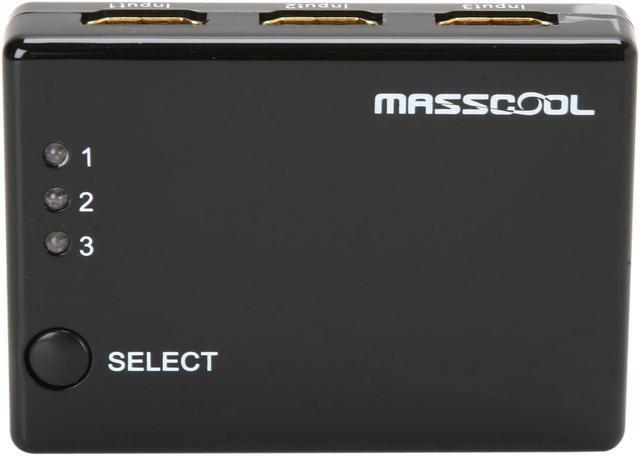 Alt view image 3 of 6 - MASSCOOL HS-MA103 Mini HDMI Amplifier Switch 3 in 1 out