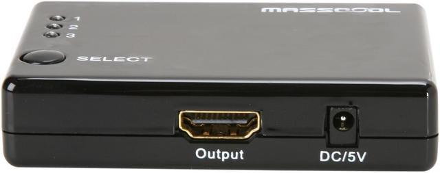 Alt view image 4 of 6 - MASSCOOL HS-MA103 Mini HDMI Amplifier Switch 3 in 1 out