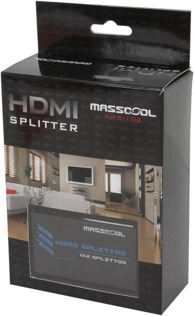 Alt view image 7 of 7 - MASSCOOL AHS-102 HDMI SPLITTER 1x2 (1in 2 Out)