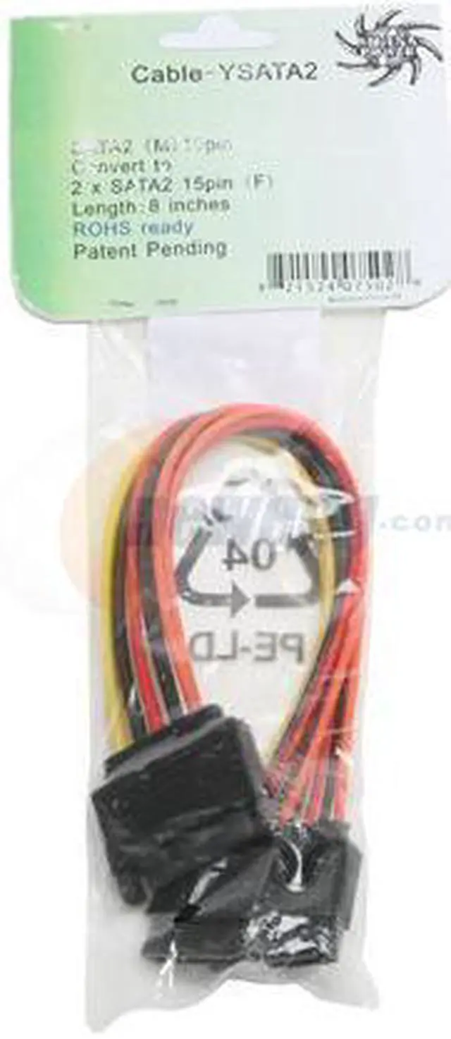 Alt view image 3 of 3 - Athena Power CABLE-YSATA2 8 in. SATA II Y cable