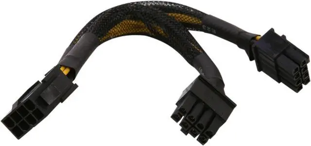 Alt view image 2 of 3 - Athena Power CABLE-YEPS828 6 in. EPS-12V 8-pin Y-splitter Power Cable