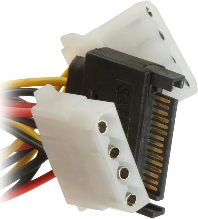 Alt view image 2 of 2 - Athena Power CABLE-S15M42 5 + 5 in.  SATA 15pin to Dual Molex 4pin Cable