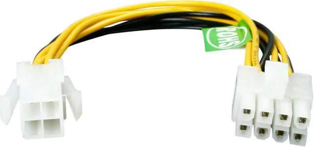 Alt view image 2 of 2 - Athena Power CABLE-P4EPS8 7.75 in. P4-4pin to EPS-8pin Adapter Cable
