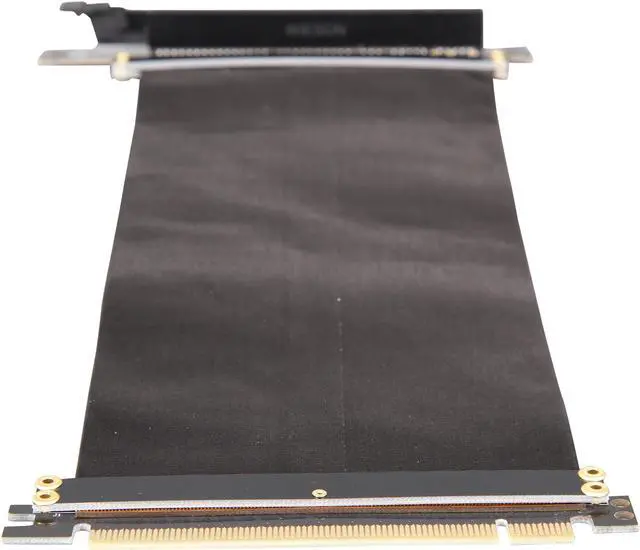 Alt view image 2 of 7 - Athena Power 200mm/7.87" CABLE-PCIE16A1-L20V2 90-Degree Left Angle Flexible GPU Server / Gaming PCI-E x16 to x16 3.0 Extender Riser Cable Female to Male