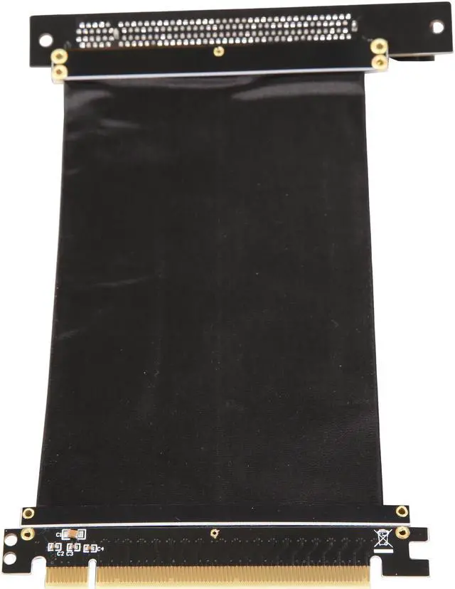 Alt view image 6 of 7 - Athena Power 150mm/5.91" CABLE-PCIE16A1-L15V2 90-Degree Left Angle Flexible GPU Server / Gaming PCI-E x16 to x16 3.0 Extender Riser Cable Female to Male