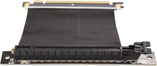 Alt view image 4 of 7 - Athena Power 100mm/3.94" CABLE-PCIE16A1-L10V2 90-Degree Left Angle Flexible GPU Server / Gaming PCI-E x16 to x16 3.0 Extender Riser Cable Female to Male