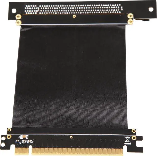 Alt view image 6 of 7 - Athena Power 100mm/3.94" CABLE-PCIE16A1-L10V2 90-Degree Left Angle Flexible GPU Server / Gaming PCI-E x16 to x16 3.0 Extender Riser Cable Female to Male