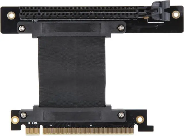 Alt view image 2 of 6 - Athena Power CABLE-PCIE16A1-R5V2 Focus 1U/2U Chassis, 50mm Straight PCI-E x16, PCIe 3.0 High Quality Flexible EMI Shielded Ribbon 90-Degree Right Angle Riser Cable, Wide Range Verticle Mounting GPU Support