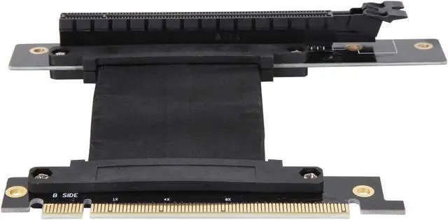 Alt view image 3 of 6 - Athena Power CABLE-PCIE16A1-R5V2 Focus 1U/2U Chassis, 50mm Straight PCI-E x16, PCIe 3.0 High Quality Flexible EMI Shielded Ribbon 90-Degree Right Angle Riser Cable, Wide Range Verticle Mounting GPU Support