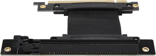 Alt view image 5 of 6 - Athena Power CABLE-PCIE16A1-R5V2 Focus 1U/2U Chassis, 50mm Straight PCI-E x16, PCIe 3.0 High Quality Flexible EMI Shielded Ribbon 90-Degree Right Angle Riser Cable, Wide Range Verticle Mounting GPU Support