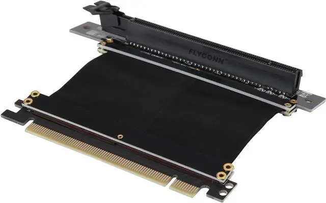 Main image of Athena Power CABLE-PCIE16A1-L5V2 Focus 1U/2U Chassis, 50mm Straight PCI-E x16 PCIe 3.0 High Quality Flexible EMI Shielded Ribbon 90-Degree Left Angle Riser Cable, Wide Range Verticle Mounting GPU Support