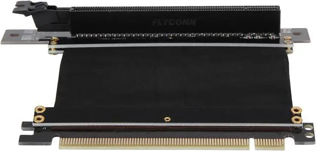 Alt view image 3 of 6 - Athena Power CABLE-PCIE16A1-L5V2 Focus 1U/2U Chassis, 50mm Straight PCI-E x16 PCIe 3.0 High Quality Flexible EMI Shielded Ribbon 90-Degree Left Angle Riser Cable, Wide Range Verticle Mounting GPU Support