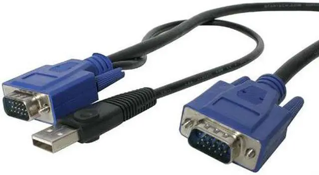 Main image of StarTech.com 6 ft. Ultra-Thin USB 3-in-1 KVM Cable, Black SVECONUS6