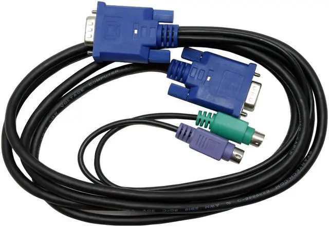 Main image of StarTech.com 6 ft. Ultra-Thin PS/2 3-in-1 KVM Cable, Black SVECON6