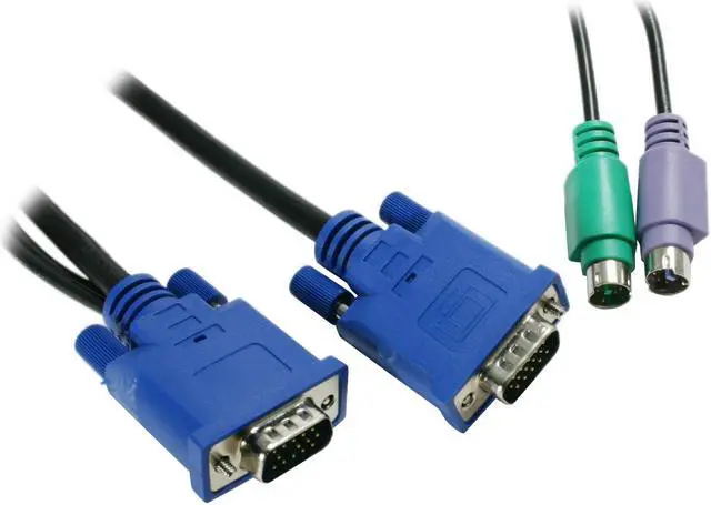 Alt view image 2 of 4 - StarTech.com 6 ft. Ultra-Thin PS/2 3-in-1 KVM Cable, Black SVECON6