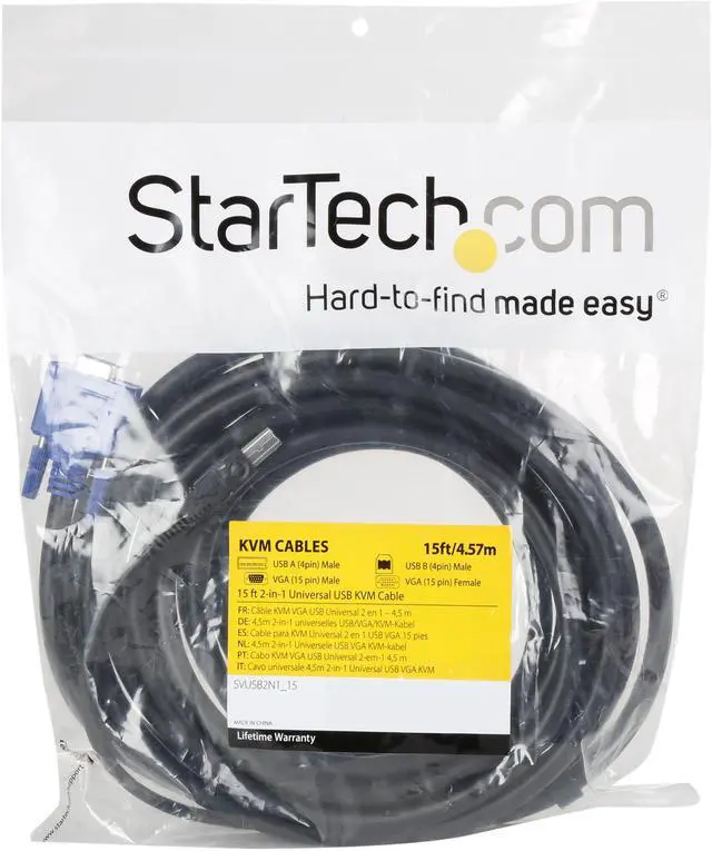 Alt view image 3 of 3 - StarTech.com 15 ft. USB+VGA 2-in-1 KVM Switch Cable SVUSB2N1_15