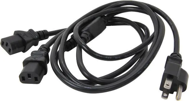 Alt view image 2 of 3 - StarTech.com PXT101Y 6 ft. Standard Y Computer Power Cord NEMA 5-15P to 2x C13