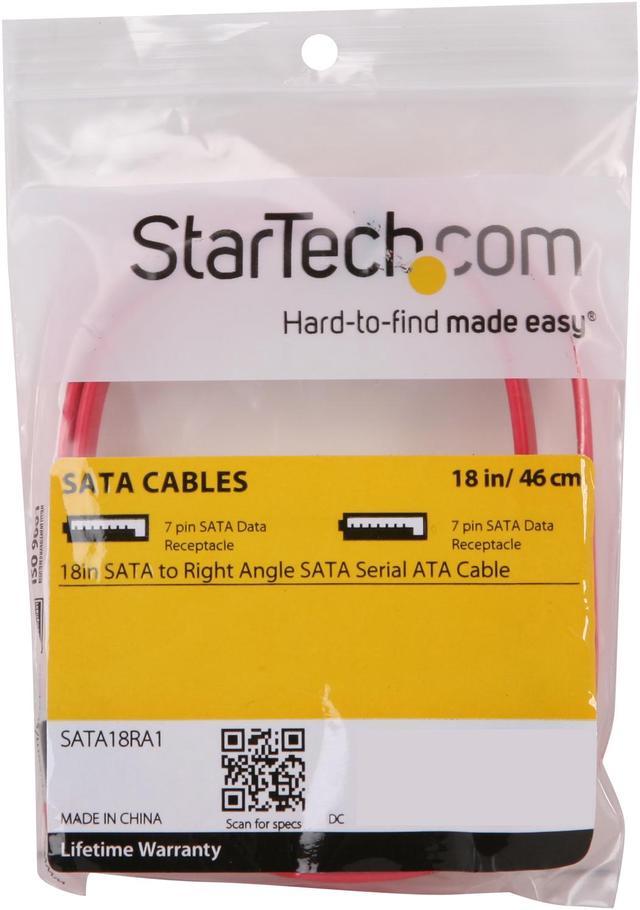 StarTech.com 18in SATA to Left Angle SATA Serial ATA Cable - SATA18LA1 - SATA  Cables 