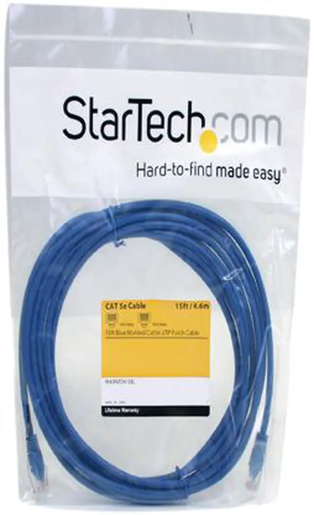 Alt view image 3 of 3 - StarTech.com M45PATCH15BL 15 ft. Cat 5E Blue Network Cable