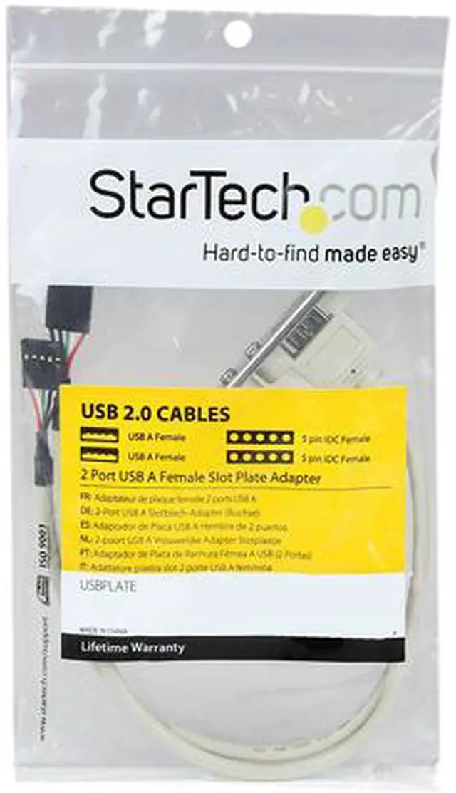 Alt view image 4 of 4 - StarTech.com USBPLATE 2-Port USB A Female Slot Plate Adapter