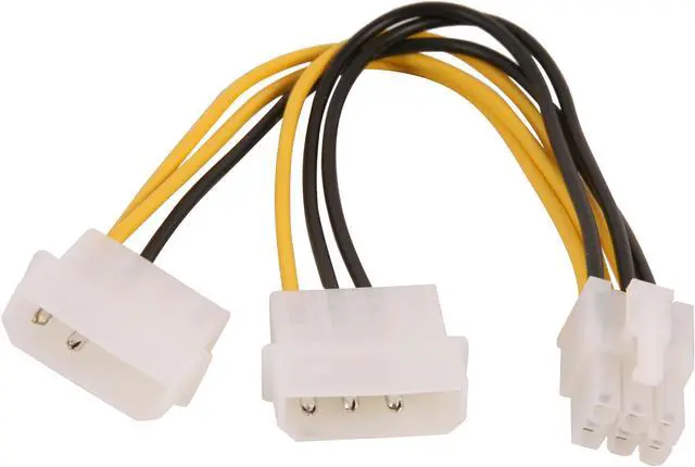 Alt view image 2 of 3 - StarTech.com LP4PCIEXADAP 6 in. LP4 to 6 pin PCI Express Video Card Power Adapter Male to Male