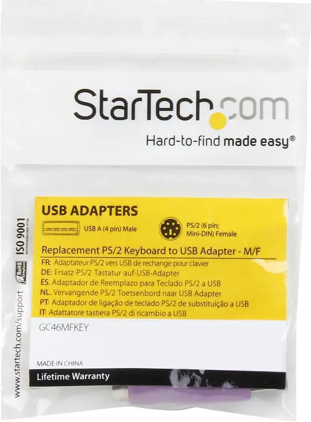 Alt view image 5 of 5 - StarTech.com GC46MFKEY Replacement PS/2 to USB Keyboard Adapter M/F