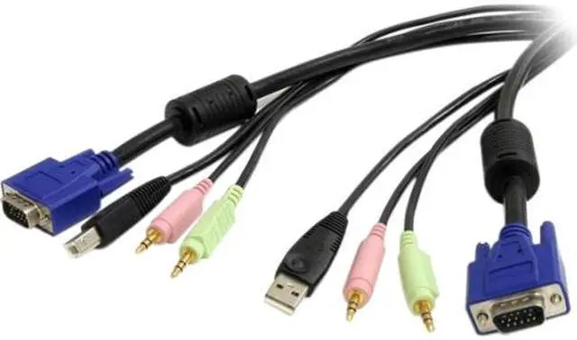 Main image of StarTech.com 6 ft. 4-in-1 USB, VGA, Audio, and Microphone KVM Switch Cable USBVGA4N1A6