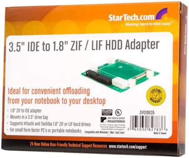 Alt view image 4 of 5 - StarTech.com ZIF2IDE35 3.5" IDE to 1.8" ZIF / LIF HDD adapter
