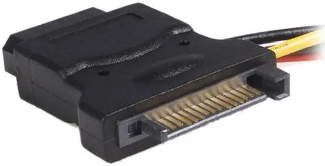 Alt view image 3 of 3 - StarTech.com LP4SATAFM2L 6 in. LP4 to SATA 15 pin Power Adapter F/M with 2 Additional LP4